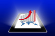 Financial success report & statistics on tablet pc