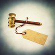 auctioneer hammer and label