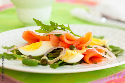 Photo: salad with eggs and salmon salad with eggs and salmon