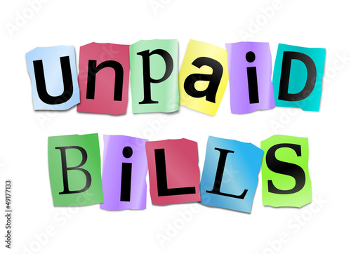 Illustration: Unpaid bills concept. Unpaid bills concept.