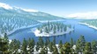Mountains snow forest lake