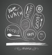 Illustration of a vintage graphic element for menu on blackboard