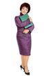 image adult woman with glasses in hands