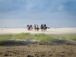 Reitgruppe am Strand