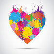 Colorful heart splash card design