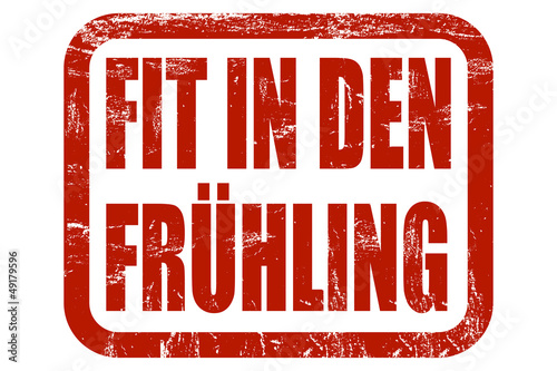 Illustration: Grunge Stempel rot FIT IN DEN FRÜHLING Grunge Stempel rot FIT IN DEN FRÜHLING