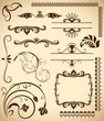 Floral vintage design elements