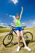Foto: biker with bottle of water biker with bottle of water