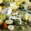 cheese still life with fruit
