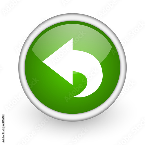 Illustration: back green circle glossy web icon on white background back green circle glossy web icon on white background