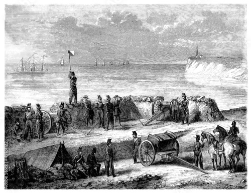 Illustration: Army : Optical Signalisation - middle 19th century Army : Optical Signalisation - middle 19th century