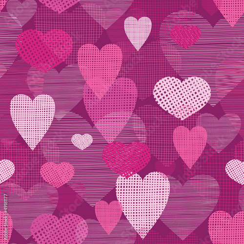 Vector: vector fabric hearts romantic seamless pattern background with vector fabric hearts romantic seamless pattern background with