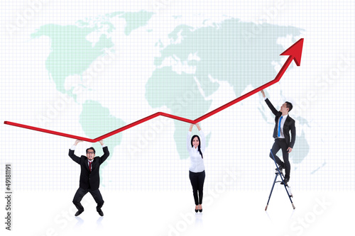 Photo: Business people profit chart Business people profit chart
