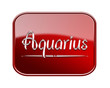 Illustration: Aquarius zodiac icon red glossy, isolated on white background Aquarius zodiac icon red glossy, isolated on white background