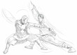 Kung Fu, Chinese martial art. /// A hand drawn illustration