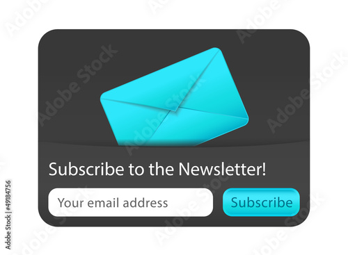 Vector: Subscribe to newsletter web form with blue letter Subscribe to newsletter web form with blue letter