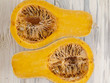two halves of pumpkin