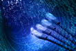 Network cable  binary fiber otics backgound