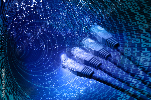 Photo: Network cable binary fiber otics backgound Network cable binary fiber otics backgound
