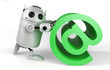 Ilustración: Robot With Email Sign Robot With Email Sign