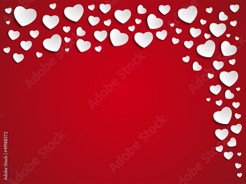 Vector: Valentine Day Heart on Red Background Valentine Day Heart on Red Background