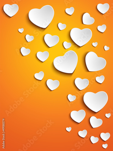 Vector: Valentine Day Heart on Yellow Background Valentine Day Heart on Yellow Background