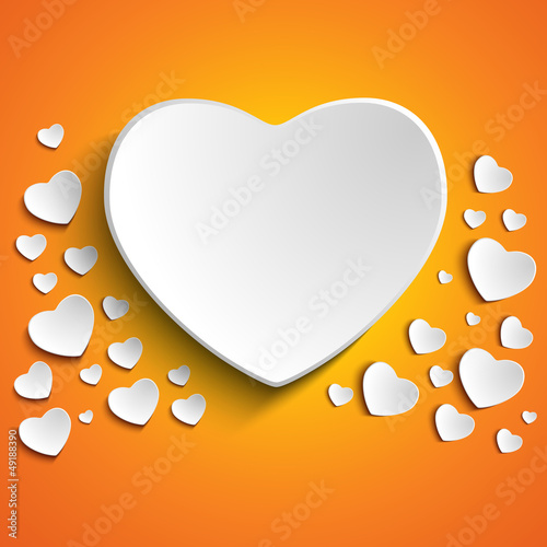 Vector: Valentine Day Heart on Yellow Background Valentine Day Heart on Yellow Background