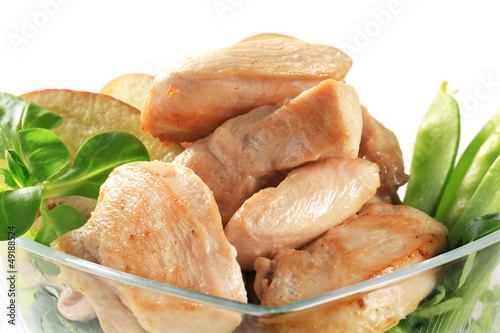 Photo: Cooked chicken fillets Cooked chicken fillets