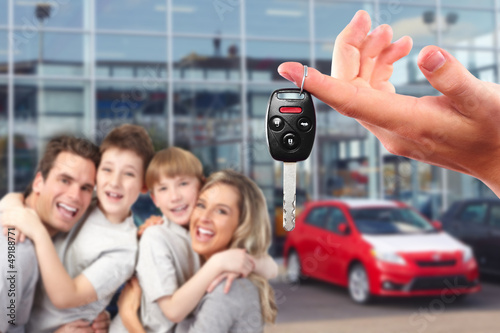 Photo: Happy family with a new car keys. Happy family with a new car keys.