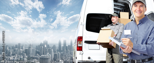 Photo: Delivery postman. Delivery postman.