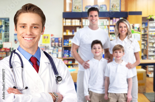 Photo: Pharmacist with a family. Pharmacist with a family.