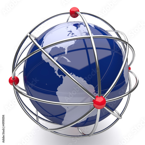 Illustration: Planet Earth in Atom Cage America Planet Earth in Atom Cage America