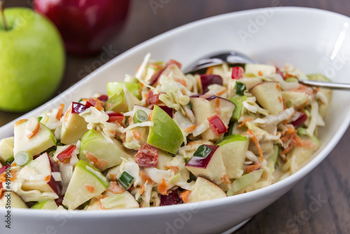 Photo: Coleslaw with red and green apples Coleslaw with red and green apples