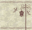 Floor lamp bird beige