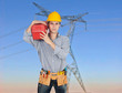 Electrician with his tool box