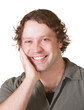 Cheerful Male Over White