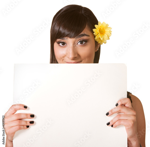 Photo: Cute Female Holding Poster Cute Female Holding Poster