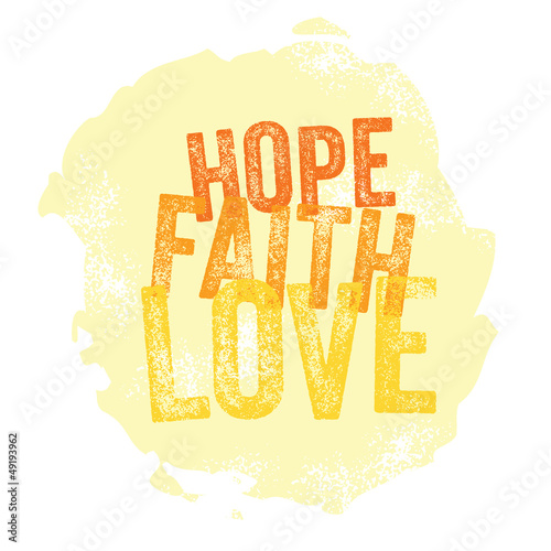 Vector: Vintage Christian design – Hope, Faith, Love Vintage Christian design – Hope, Faith, Love