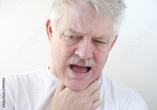 Photo: sore throat in older man sore throat in older man