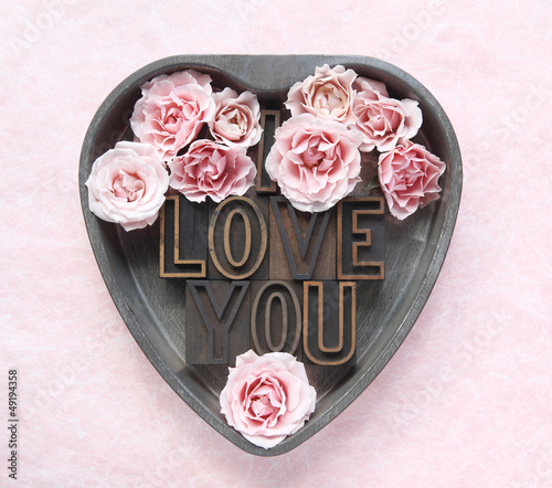 Photo: I love you with pink roses I love you with pink roses