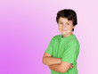 Funny child with green t-shirt