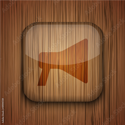 Vector: Vector wooden app icon on wooden background. Eps10 Vector wooden app icon on wooden background. Eps10