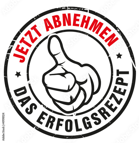 Vector: stempel daumen hoch jetzt abnehmen das erfolgsrezept stempel daumen hoch jetzt abnehmen das erfolgsrezept