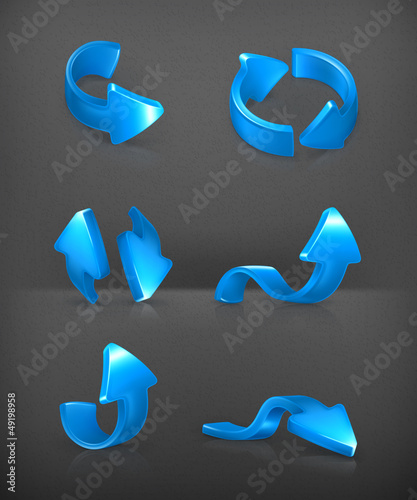 Vector: Blue arrows set Blue arrows set