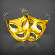 Gold theater masks