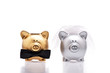 Marriage concept two cute pigs