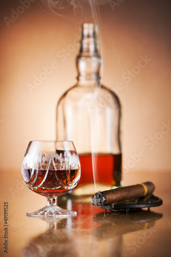 Photo: Cognac and cigar Cognac and cigar