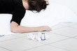 A young woman lying dead after OD'ing on sleeping pills