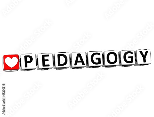 Illustration: 3D I Love Study Pedagogy Button Block text on white background 3D I Love Study Pedagogy Button Block text on white background