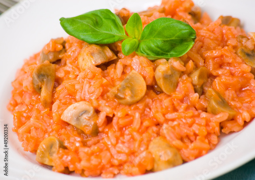 Photo: risotto with mushrooms and tomatoes risotto with mushrooms and tomatoes